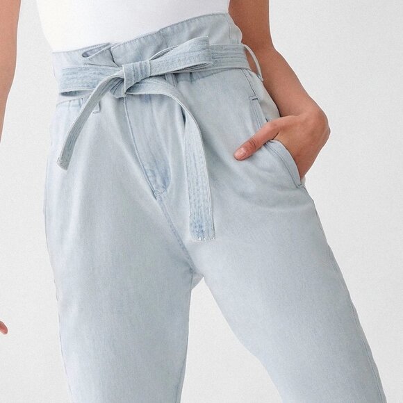 DL1961 paperbag waist light wash high rise jeans - Picture 6 of 15